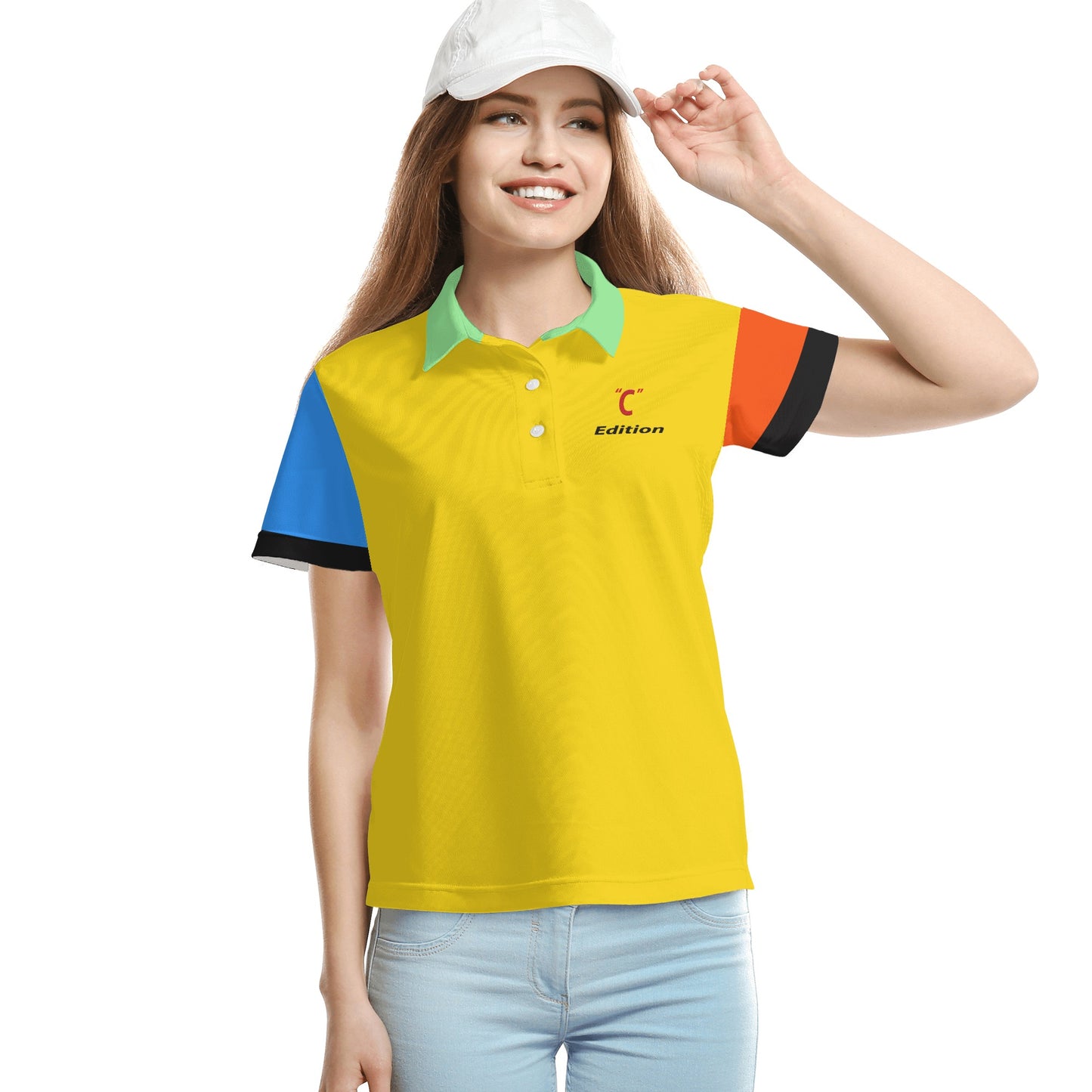 Red Caption Ladies Polo Shirt