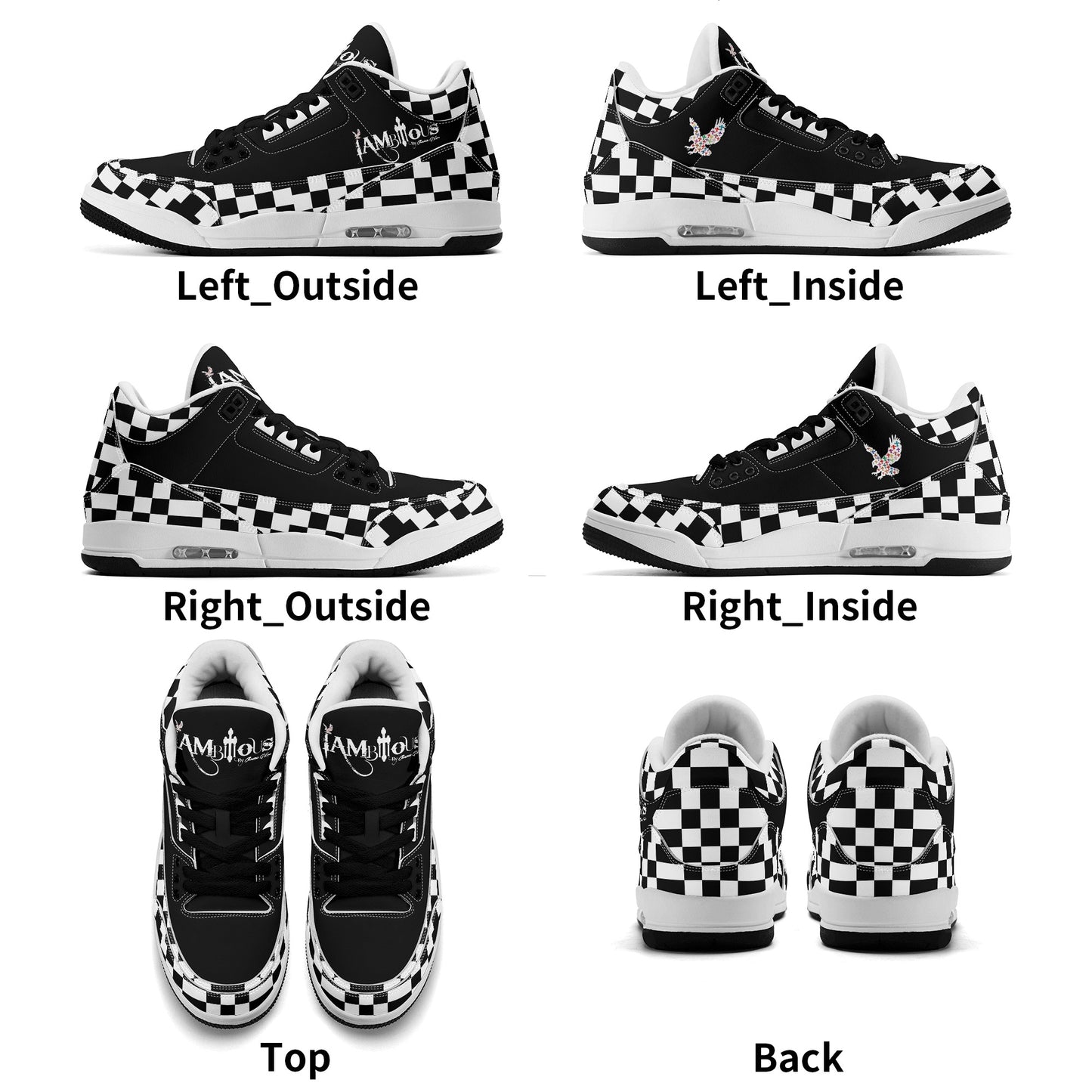 Mens Retro High Top Leather Basketball Sneakers-A5