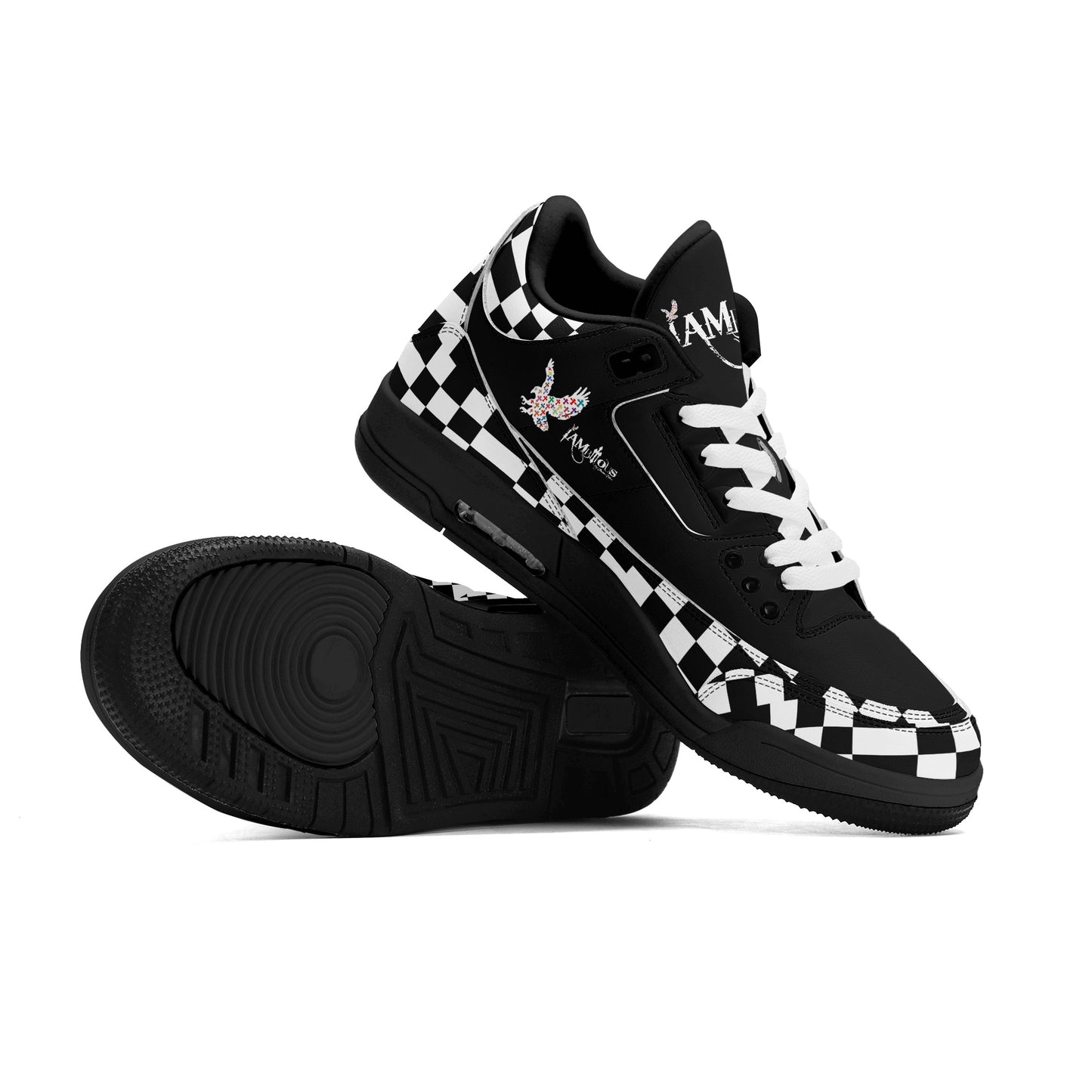 Mens Retro High Top Leather Basketball Sneakers-A5