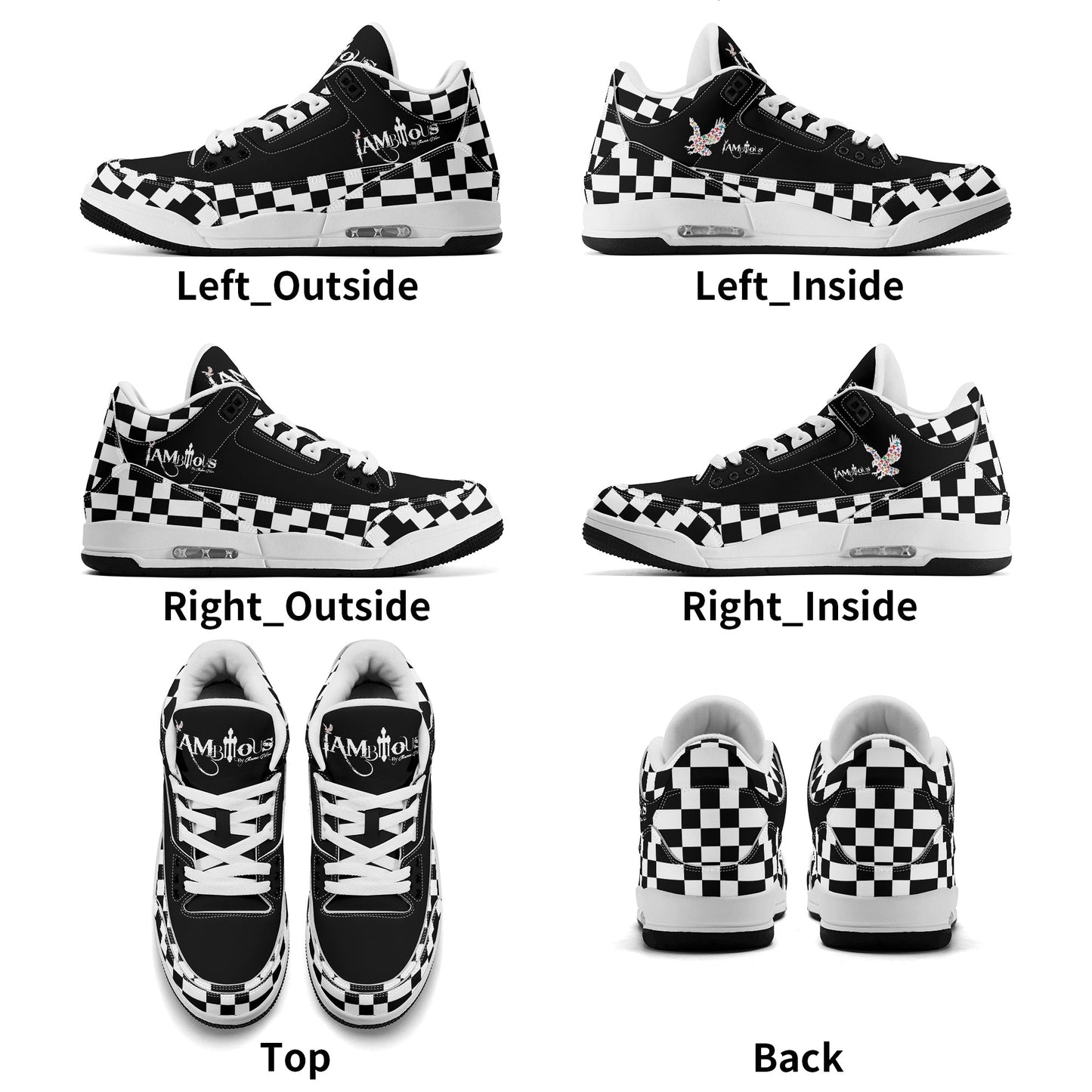 Mens Retro High Top Leather Basketball Sneakers-A5