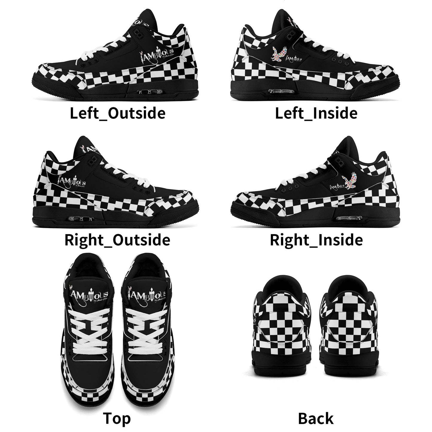 Mens Retro High Top Leather Basketball Sneakers-A5