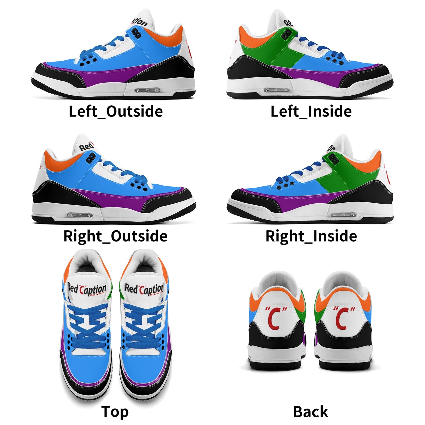 Mens Retro High Top Leather Basketball Sneakers-A5