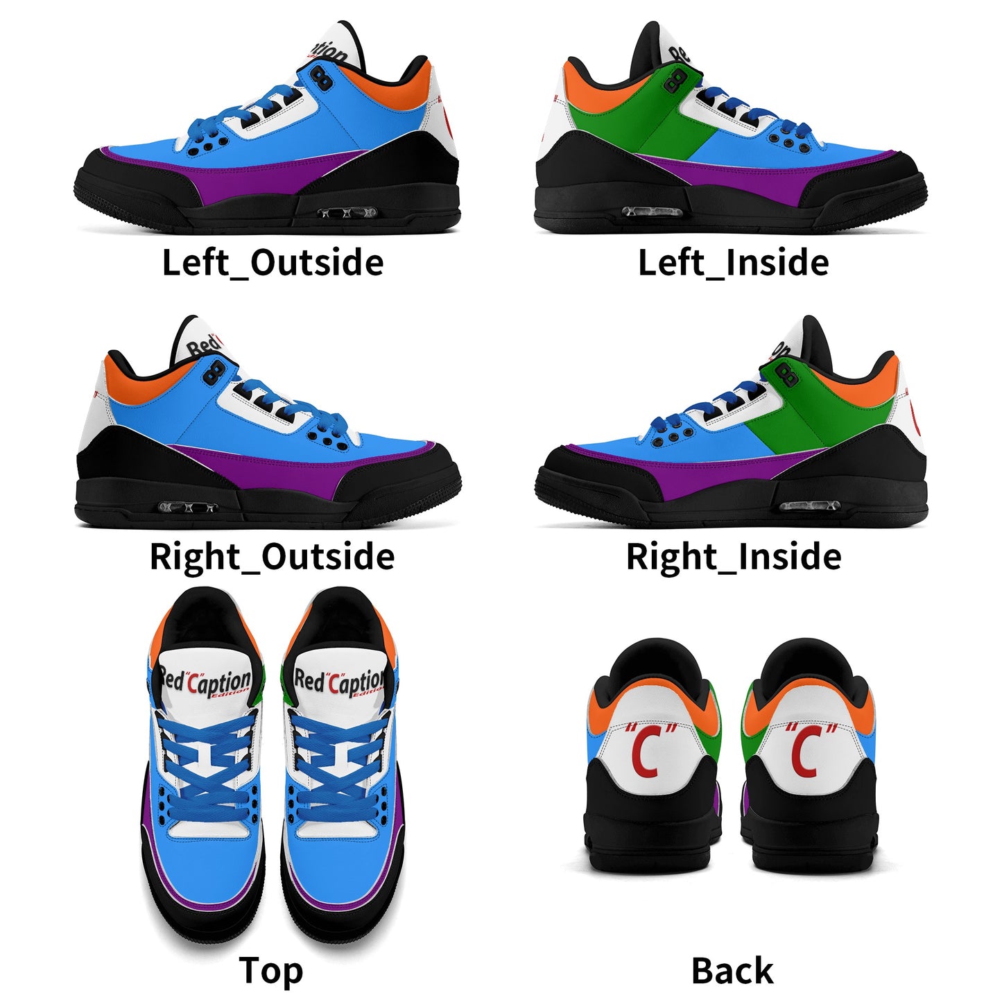 Mens Retro High Top Leather Basketball Sneakers-A5